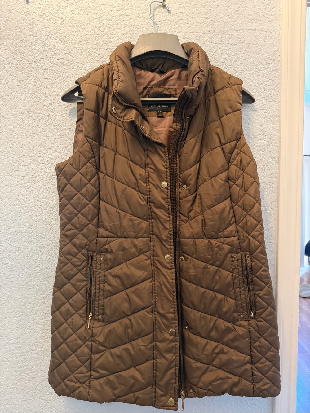 Weatherproof Quilted Brown Women's Puffer Vest